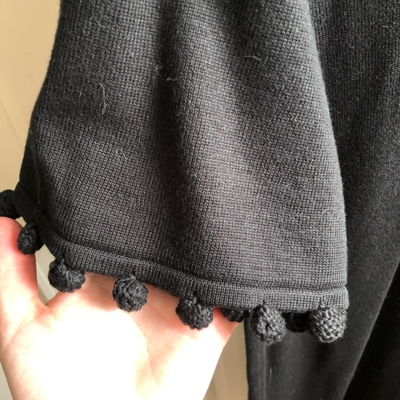 Banana Republic Black Knit Dress M Poms - Picture 3 of 4
